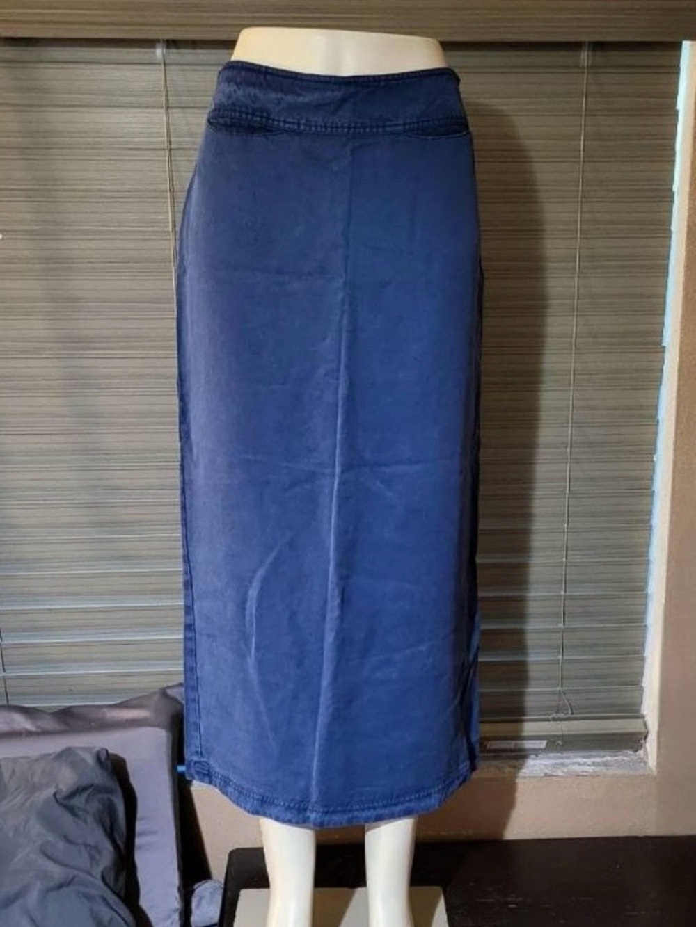 Pulp women tencel sapphire midi angle straight skirt size M